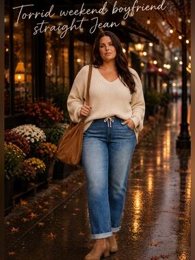 Torrid Weekend Boyfriend Mid-Rise straight Jean size 3R. Medium wash.